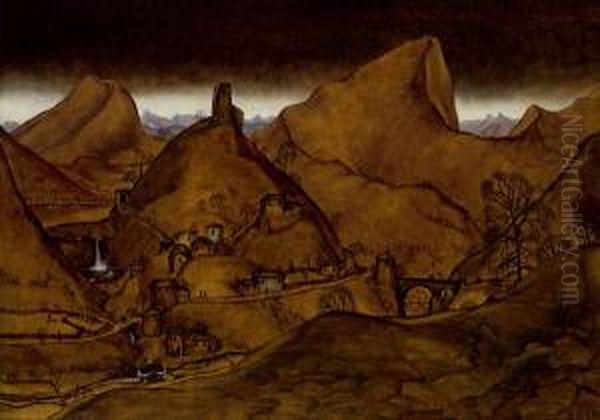 Landschaft Oil Painting by Franz Sedlacek