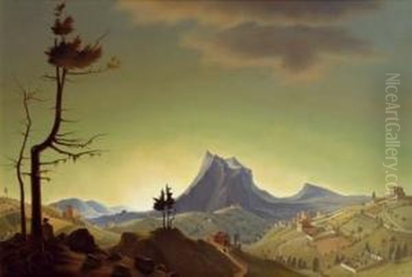 Abendlandschaft Oil Painting by Franz Sedlacek