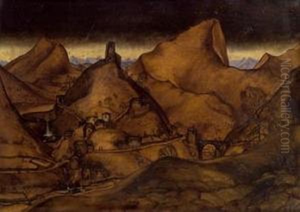 Landschaft Oil Painting by Franz Sedlacek