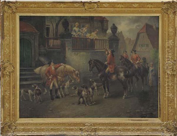 Le Retour De La Chasse Au Renard Oil Painting by Stephan Sedlacek