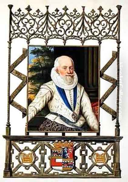 Portrait of Edward Somerset 4th Earl of Worcester from Memoirs of the Court of Queen Elizabeth Oil Painting by Sarah Countess of Essex