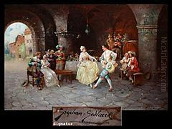 Die Aufforderung Zum Tanz Oil Painting by Stephan Sedlacek