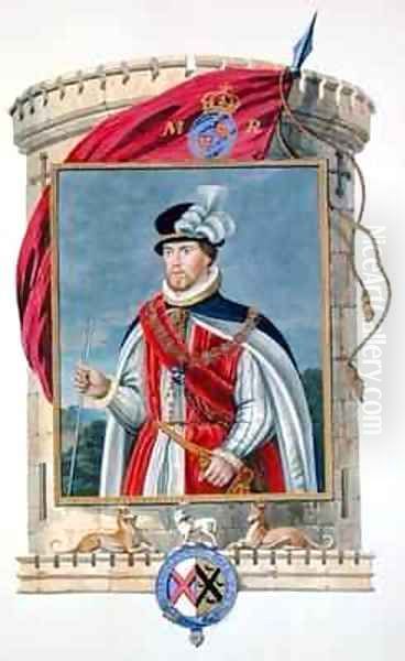 Portrait of John Dudley Duke of Northumberland from Memoirs of the Court of Queen Elizabeth Oil Painting by Sarah Countess of Essex