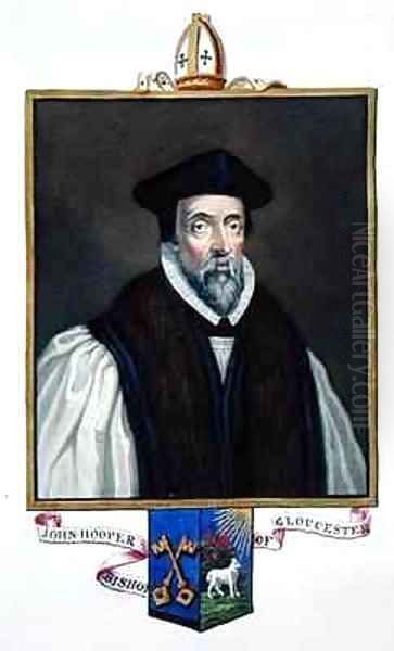 Portrait of John Hooper Bishop of Gloucester from Memoirs of the Court of Queen Elizabeth Oil Painting by Sarah Countess of Essex