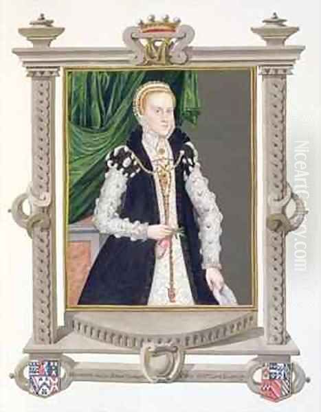 Portrait of Mildred Cooke Lady Burghley from Memoirs of the Court of Queen Elizabeth Oil Painting by Sarah Countess of Essex