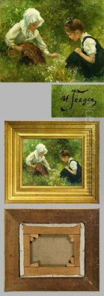 Spielende Kinder Auf Einer Sommerwiese Oil Painting by Hermann Seeger