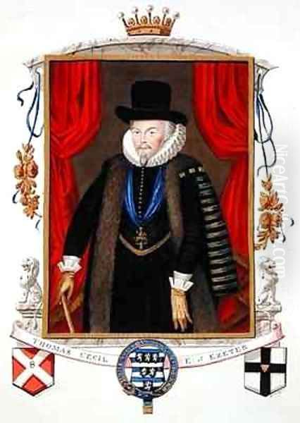 Portrait of Sir Thomas Cecil 1st Earl of Exeter 2nd Lord Burghley from Memoirs of the Court of Queen Elizabeth Oil Painting by Sarah Countess of Essex