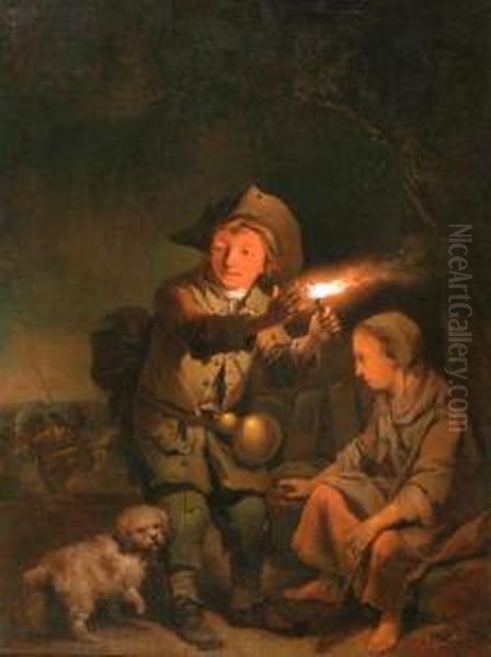 Pair Of Works: Children. Oil Painting by Joseph Conrad Seekatz