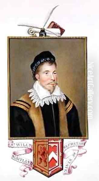 Portrait of Sir William Maitland of Lethington Secretary of State from Memoirs of the Court of Queen Elizabeth Oil Painting by Sarah Countess of Essex