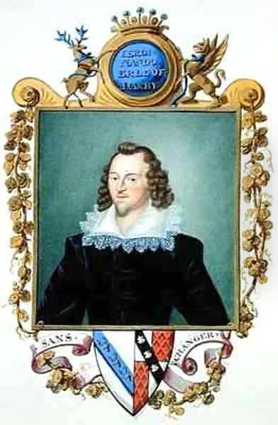 Portrait of Ferdinando Stanley 5th Earl of Derby from Memoirs of the Court of Queen Elizabeth Oil Painting by Sarah Countess of Essex