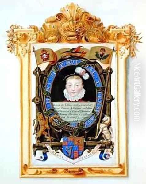 Portrait of James VI of Scotland Later James I of England as a boy c 1574 from Memoirs of the Court of Queen Elizabeth Oil Painting by Sarah Countess of Essex