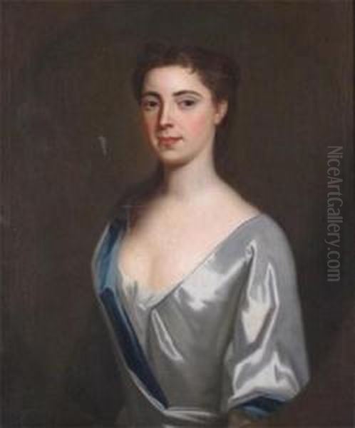 Portrait Of Elizabeth Scudamore, Elder Sister Of Martha Oil Painting by Enoch Seeman