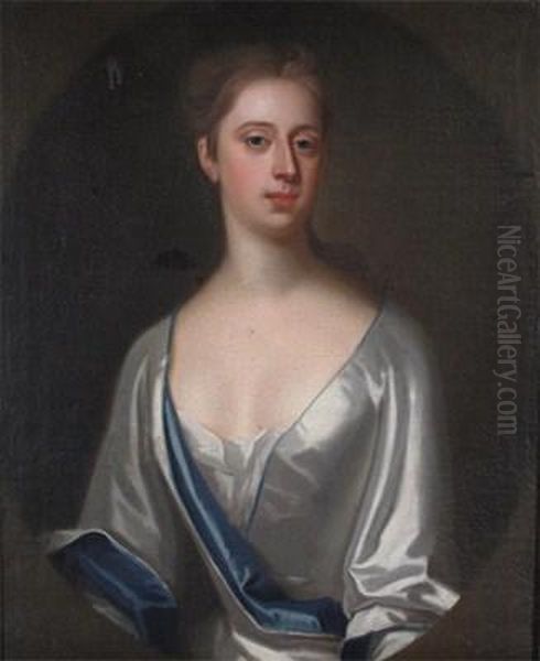 Portrait Of A Lady, A Relative Of Elizabeth Scudamore Oil Painting by Enoch Seeman