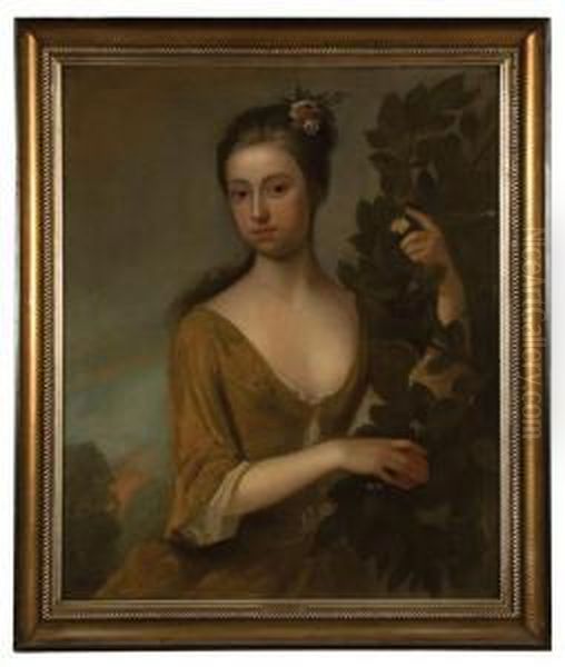 Portrait Of A Lady Oil Painting by Enoch Seeman