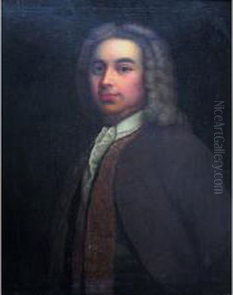 Portrait Of John De Sausmarez (1706-1773) Oil Painting by Enoch Seeman