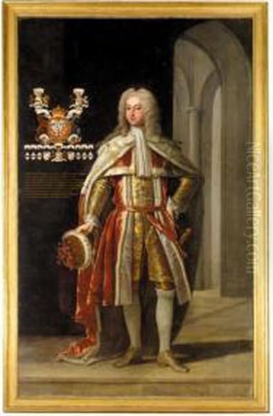 Portrait Of Thomas Fermor, 1st Earl Of Pomfret (1698-1753) Oil Painting by Enoch Seeman