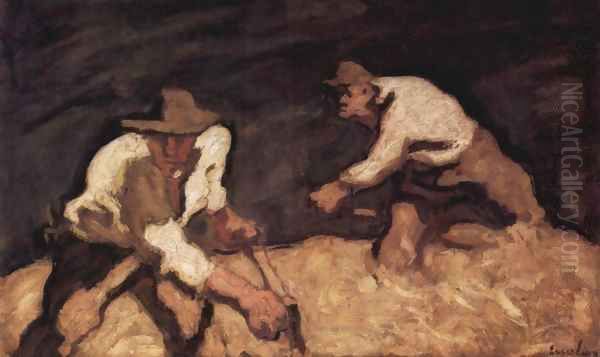 Die Schnitter Oil Painting by Albin Egger-Lienz