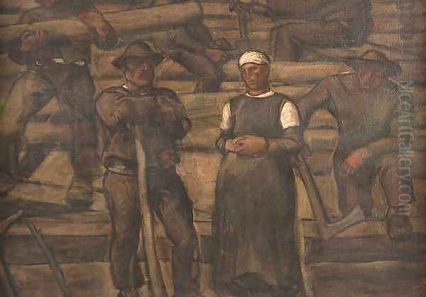 Die Lebensalter Oil Painting by Albin Egger-Lienz