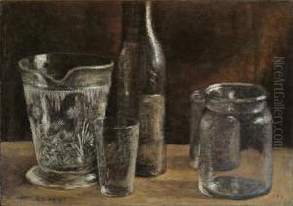 Stilleben Mit Glasern Oil Painting by Arthur Segal