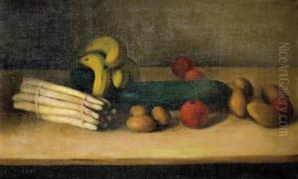 Still Life With Cucumber Oil Painting by Arthur Segal