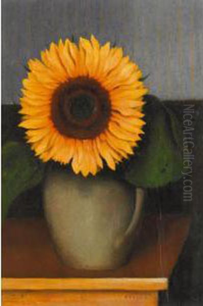 Still Life With Sunflower Oil Painting by Arthur Segal