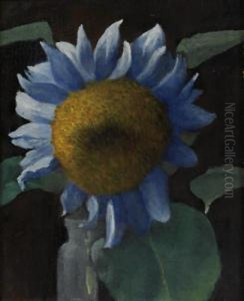 A Sunflower Oil Painting by Arthur Segal