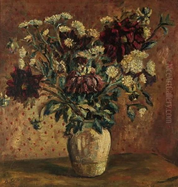 Autumn Flowers Oil Painting by Arthur Segal