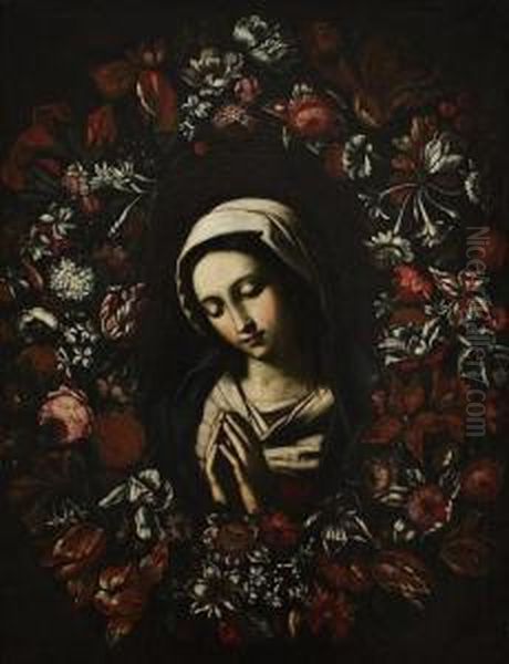 Madonna In Preghiera Entro Ghirlanda Di Fiori Oil Painting by Daniel Seghers