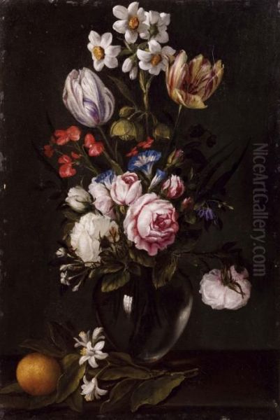 Vaso Di Fiori Oil Painting by Daniel Seghers