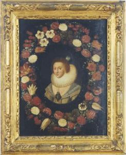 Portrait Of Prince Frederick Hendrik Of Orange In A Flowersurround Oil Painting by Daniel Seghers