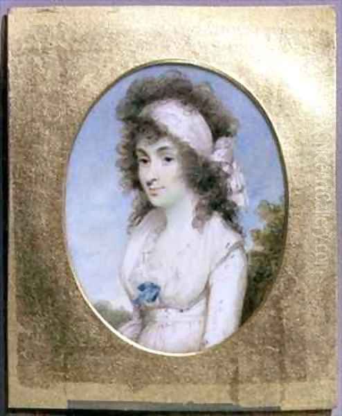 Portrait Miniature of Lydia or Elizabeth Hunt Oil Painting by Henry Edridge