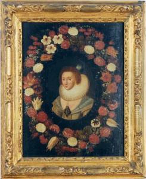 Portrait Of Prince Frederick Hendrik Of Orange In A Flower Surround Oil Painting by Daniel Seghers