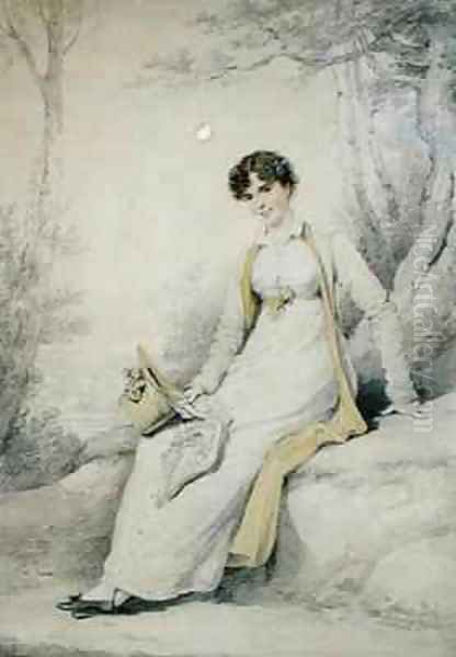 Frances Mary Wells 1792-1840 Oil Painting by Henry Edridge