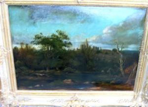 Landschaft Mit Schlossrunie Oil Painting by August Seidel