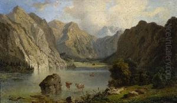 Am Obersee. Oil Painting by August Seidel