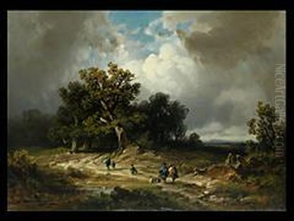 Jager Auf Dem Heimweg Oil Painting by August Seidel