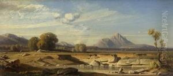 Vorgebirgslandschaft Oil Painting by August Seidel