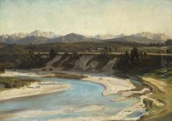 Flusstal Oil Painting by August Seidel