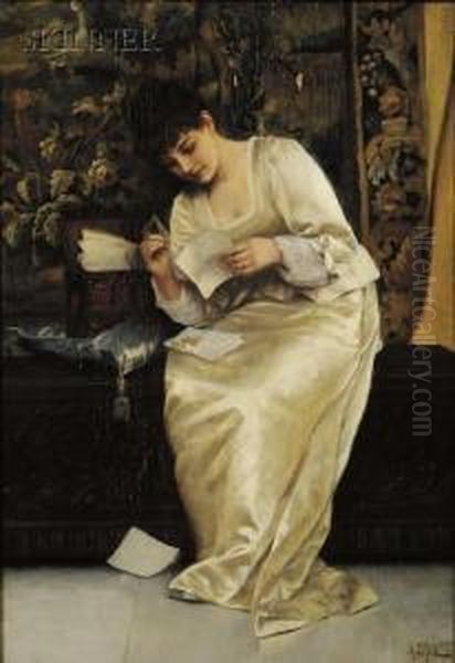 Love Letters Oil Painting by Alfred Seifert