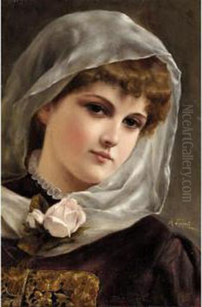 Portrait Of A Girl Oil Painting by Alfred Seifert