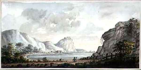 Landscape with two Figures Overlooking a Bay Oil Painting by Lady Egerton