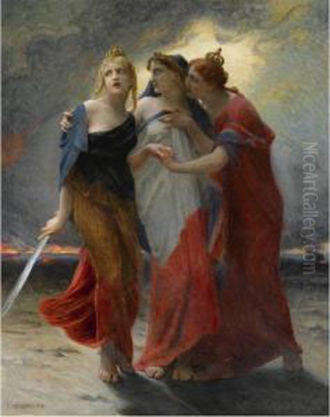 La Belgique, La France Et L'angleterre Devant L'invasionallemande Oil Painting by Guillaume Seignac