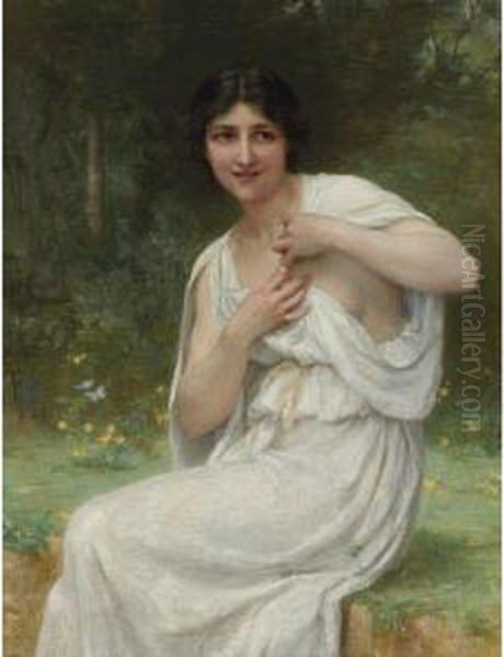 Preparing For The Bath Oil Painting by Guillaume Seignac