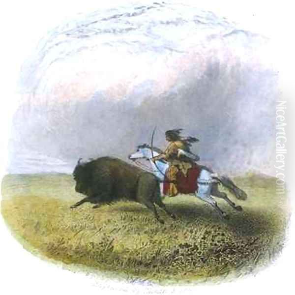 Buffalo hunt Oil Painting by Eastman, Captain Seth