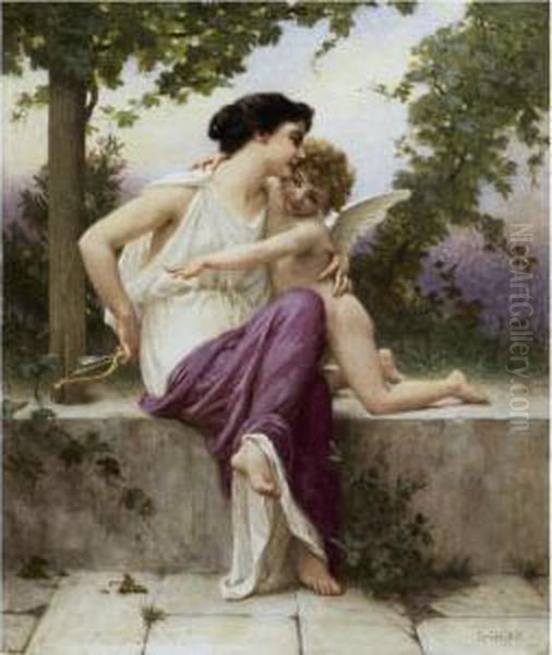 Venus And Cupid Oil Painting by Guillaume Seignac