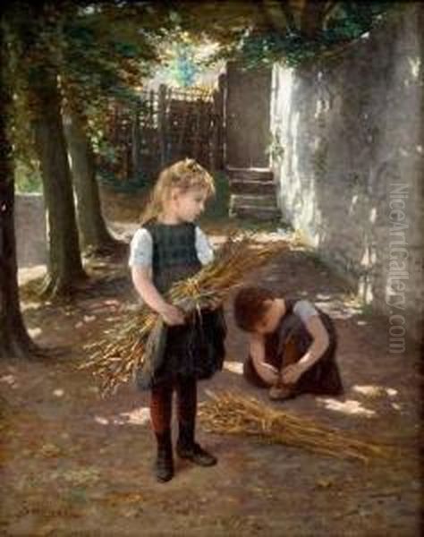 Tying Her Shoes Oil Painting by Paul Seignac