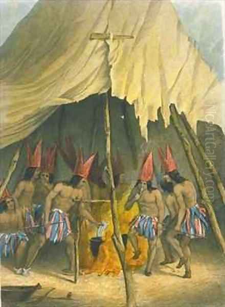 Dance to the giant Oil Painting by Eastman, Captain Seth