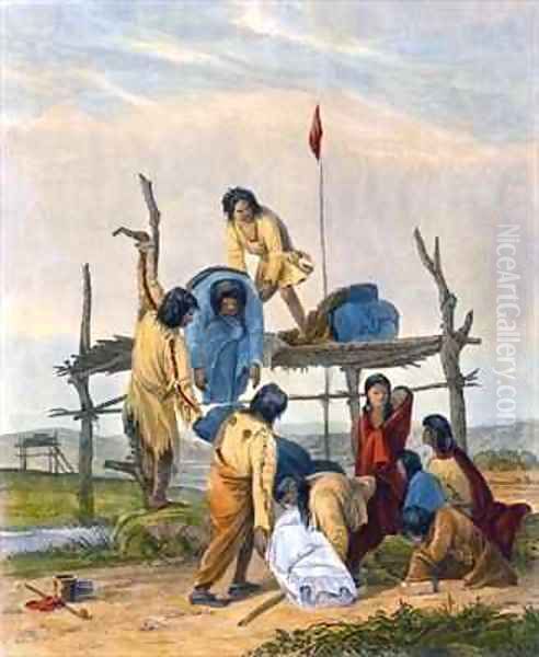 Indian Burial Oil Painting by Eastman, Captain Seth