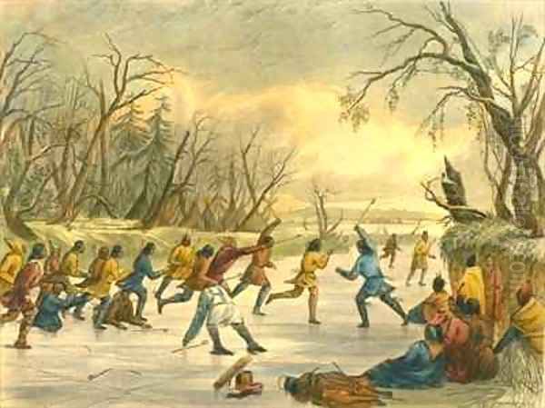 Ball Play on the Ice Oil Painting by Eastman, Captain Seth