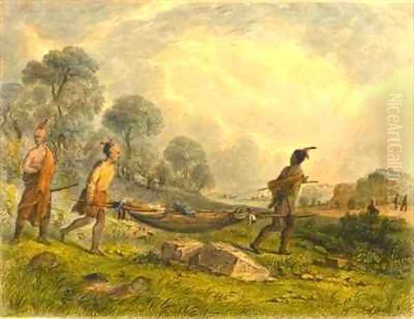 Transporting the Wounded Oil Painting by Eastman, Captain Seth